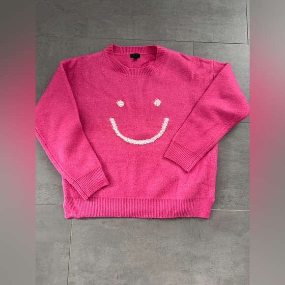 Pink Smiley Face Sweater - Picture 1 of 3